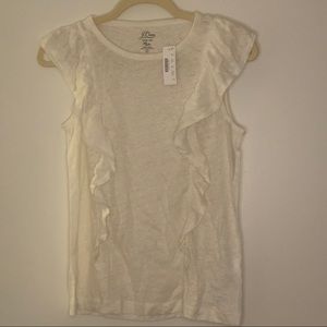 Jcrew linen ruffle top
